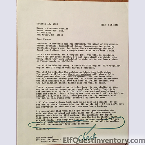 10/18/86 Letter from Tim Underwood to Nancy