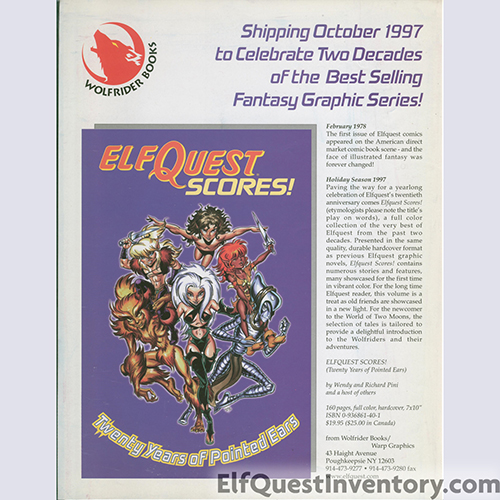 1997 October Elfquest Catalog announcement