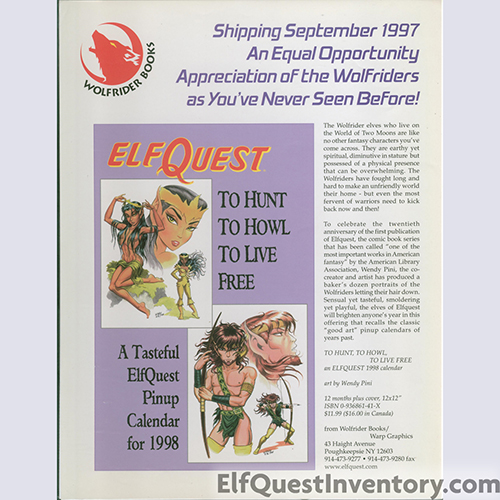 1997 September Elfquest Catalog announcement