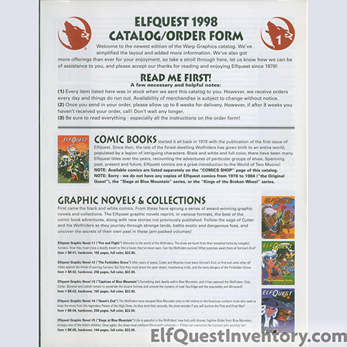 1998 Elfquest Catalog