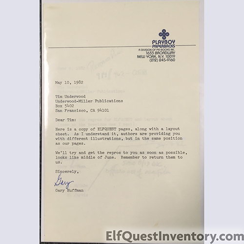 5/10/82 Letter to Tim Underwood
