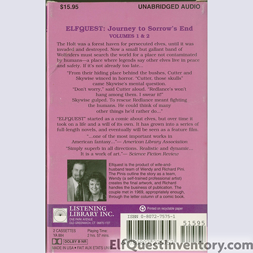 Elfquest Journey to Sorrow's End Audio Tapes