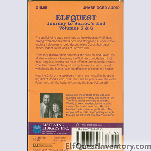 Elfquest Journey to Sorrow's End Audio Tapes