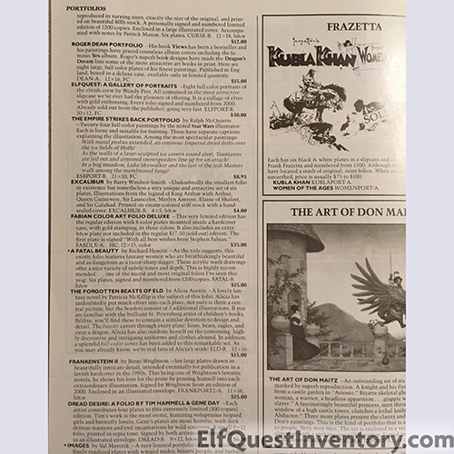 Bud Plant Fantasy & Comic Art Catalog