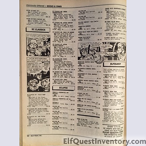Bud Plant Fantasy and Comic Art Catalog