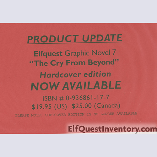 Elfquest Cry from Beyond GN 7 Product Update