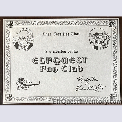 Fan Club Membership Certificate