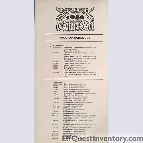 San Diego Comic Con Program Book