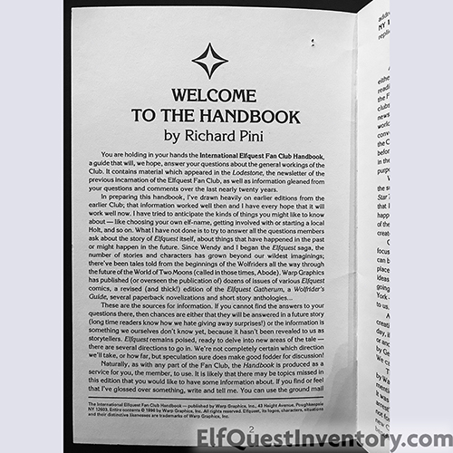 The International ElfQuest Fan Club Handbook