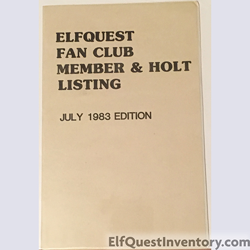 Elfquest Fan Club Member & Holt Listing