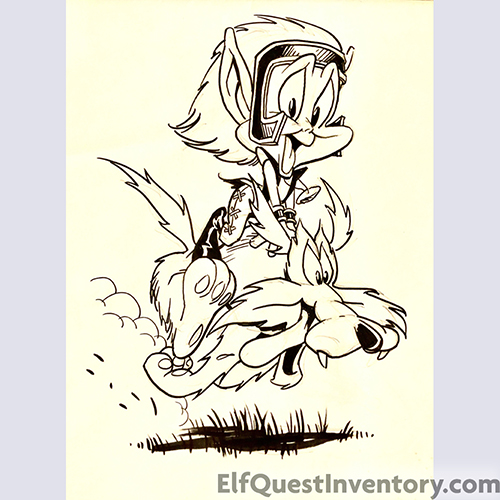 Original sketch Skywise riding Timmain