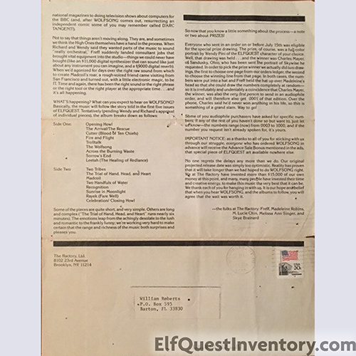 Wolfsong update letter
