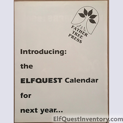 1990 Calendar Order Sheet