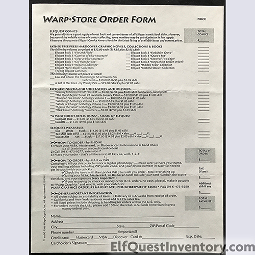 1996 Warp Graphics Catalog