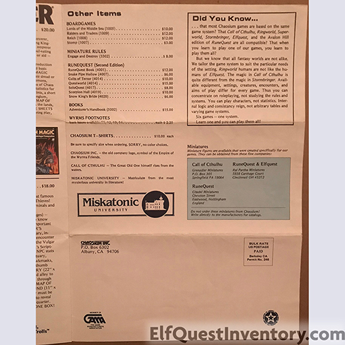 Chaosium Catalog