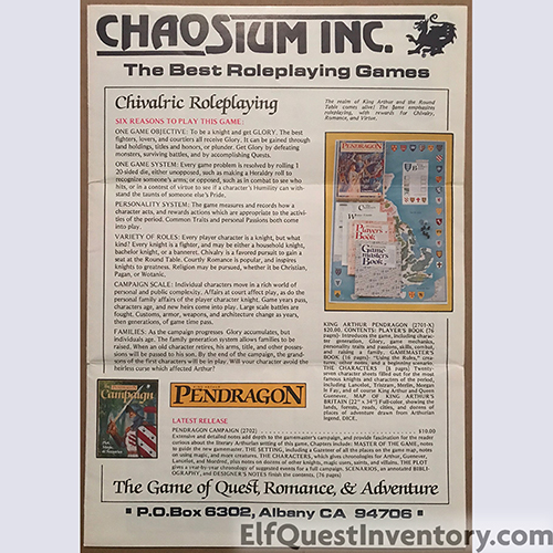 Chaosium Catalog