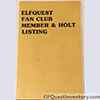 Elfquest Fan Club Member & Holt Listing