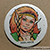 Redlance hand painted button/pin